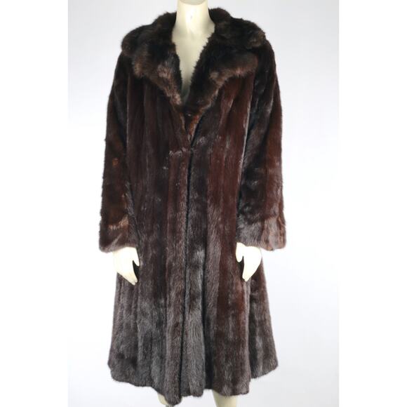 Vintage Hollywood Furs Dark Brown Long Mink Fur Winter Coat Women’s Size S Warm - Picture 4 of 16